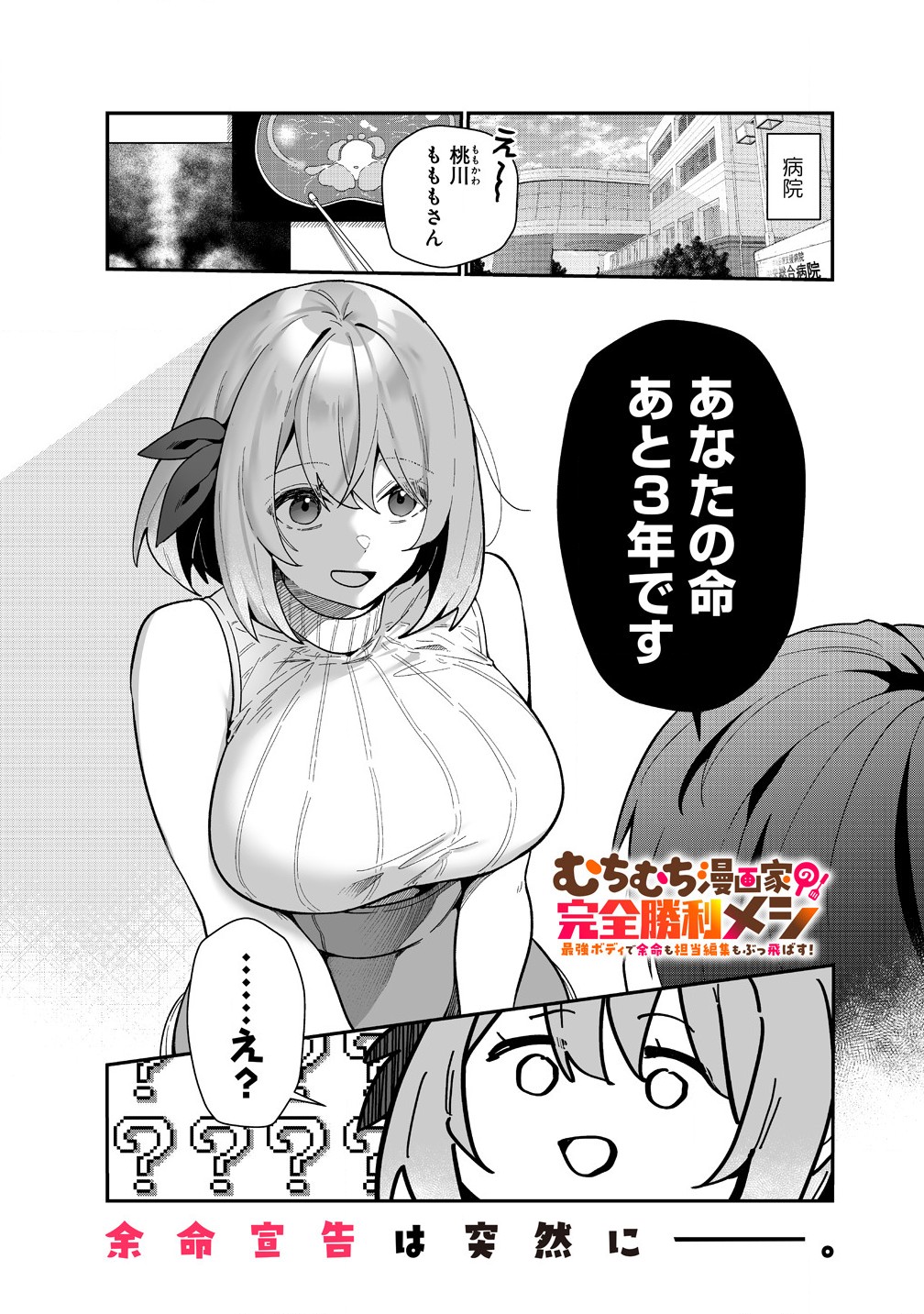 Muchimuchi Mangaka no Kanzen Shouri Meshi Saikyou Body de Yomei mo Tantou Henshuu mo Buttobasu! - Chapter 1 - Page 1